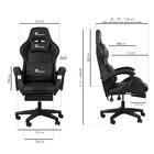 Cadeira Gamer Reclinavel Apoio Pes Preta