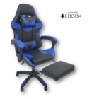 Cadeira Gamer Stillus Ergonômica Com Apoio Para Os Pés - Azul