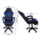 Cadeira Gamer Stillus Ergonômica Com Apoio Para Os Pés - Azul