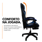 Cadeira Gamer Stillus Ergonômica Com Apoio Para Os Pés - Azul