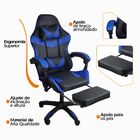 Cadeira Gamer Stillus Ergonômica Com Apoio Para Os Pés - Azul