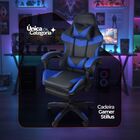 Cadeira Gamer Stillus Ergonômica Com Apoio Para Os Pés - Azul