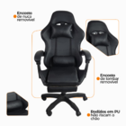 Cadeira Gamer Stillus Ergonômica Com Apoio Para Os Pés - Preto