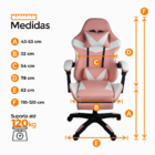 Cadeira Gamer Stillus Ergonômica Com Apoio Para Os Pés - Rosa