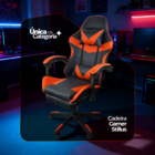 Cadeira Gamer Stillus Ergonômica Com Apoio Para Os Pés - Verm