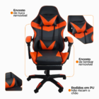 Cadeira Gamer Stillus Ergonômica Com Apoio Para Os Pés - Verm