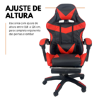 Cadeira Gamer Stillus Ergonômica Com Apoio Para Os Pés - Verm