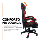 Cadeira Gamer Stillus Ergonômica Com Apoio Para Os Pés - Verm