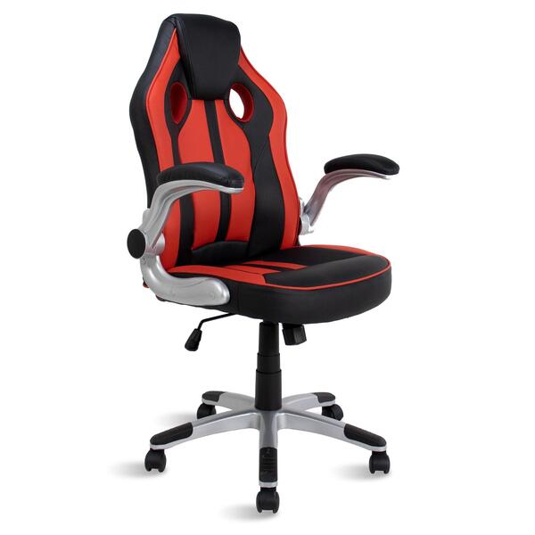Cadeira Gamer Vermelho E Preto Healer Creed Giratória
