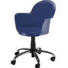 Cadeira Giratória Base Cromada Linha Polipropileno Moon Azul