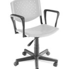 Cadeira Giratória Com Braços Linha Polipropileno Atenas Branc