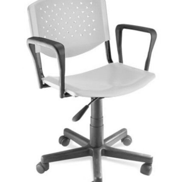 Cadeira Giratória Com Braços Linha Polipropileno Atenas Branc