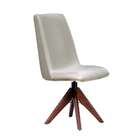 Cadeira Giratória Diana Off White E Madeira