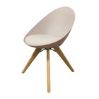 Cadeira Giratória Elen Nude Base Madeira - D'rossi