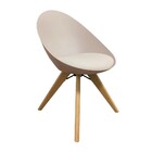 Cadeira Giratória Elen Nude Base Madeira - D'rossi