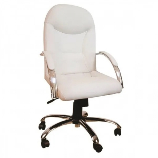 Cadeira Giratória Escritório Day Presidente Branca Relax Base
