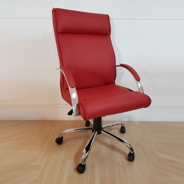 Cadeira Giratória Escritório Havana Presidente Vermelha Relax