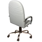 Cadeira Giratória Escritório Verona Branca Relax Base Cromada