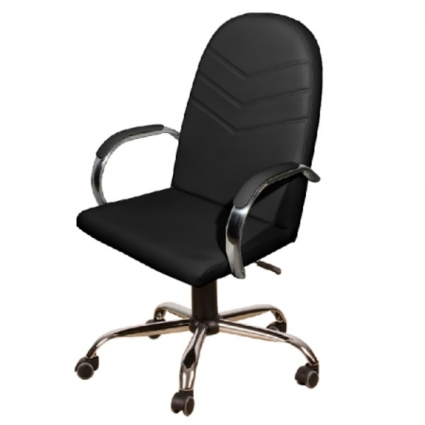 Cadeira Giratória Escritório Verona Preta Relax Base Cromada