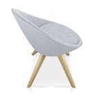 Cadeira Giratória Estela Jacquard Gelo Base Madeira R02 -d'ro