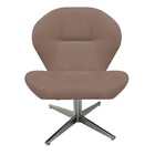 Cadeira Giratória Jolly Suede Bege Rosado - Dominic Decor