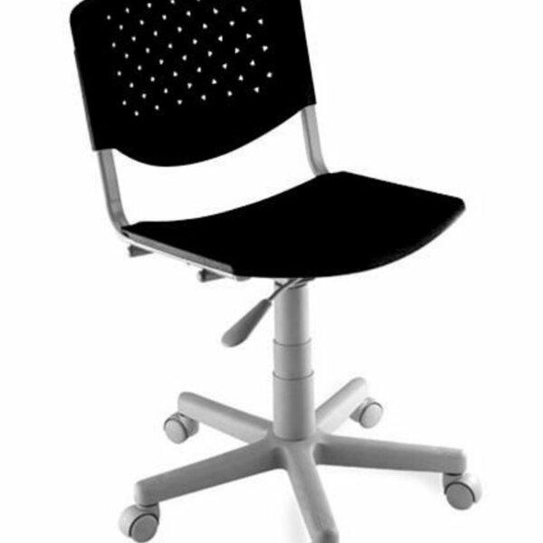 Cadeira Giratória Linha Polipropileno Atenas Preto Preto