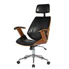 Cadeira Giratória Lisboa Bergen C/ Encosto De Cabeça Madeira