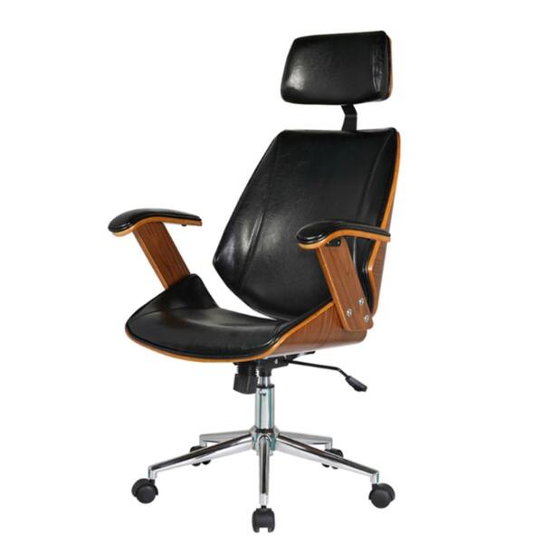 Cadeira Giratória Lisboa Bergen C/ Encosto De Cabeça Madeira