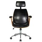 Cadeira Giratória Lisboa Bergen C/ Encosto De Cabeça Madeira