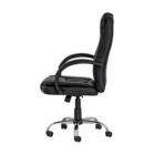 Cadeira Giratória Para Escritório Em Couro Pu Preta W-65