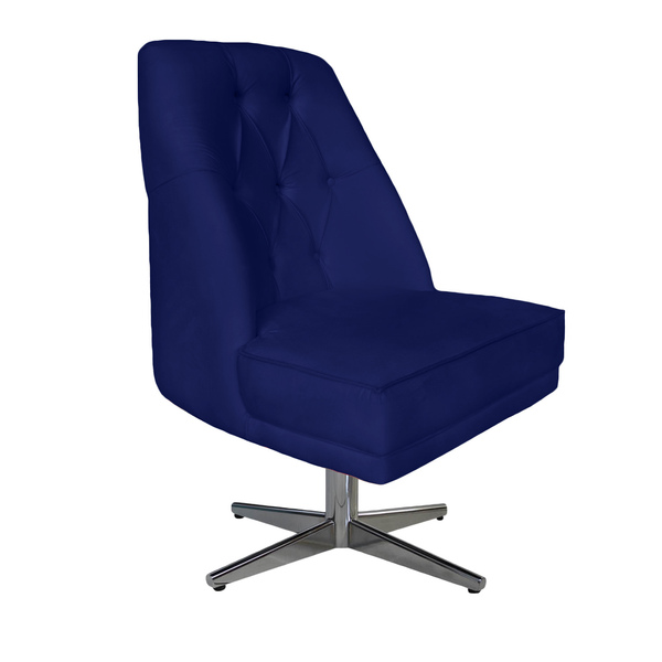 Cadeira Giratória Paris Suede Azul Marinho - Dominic Decor