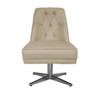 Cadeira Giratória Paris Suede Bege Rosado - Dominic Decor