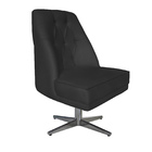 Cadeira Giratória Paris Suede Preto - Dominic Decor