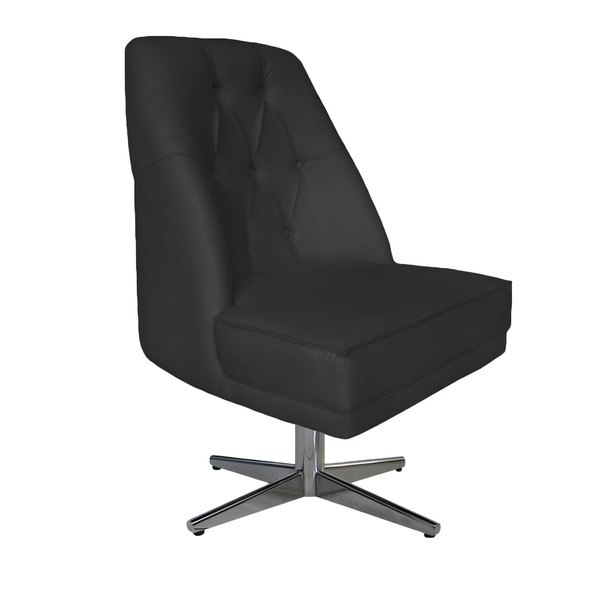 Cadeira Giratória Paris Suede Preto - Dominic Decor