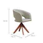 Cadeira Giratória Poliana Off White E Madeira