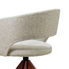 Cadeira Giratória Poliana Off White E Madeira