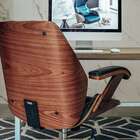 Cadeira Giratória Saragoça Madeira Multilaminada Revestida Em