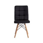 Cadeira Gomos Preta Base Madeira