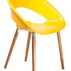 Cadeira Happy Base Madeira - Amarela