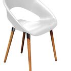 Cadeira Happy Base Madeira - Branca