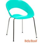 Cadeira Happy Pp Base Cromada - Aqua