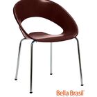 Cadeira Happy Pp Base Cromada - Chocolate