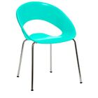 Cadeira Happy Pp Base Cromada - Lilás