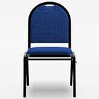 Cadeira Hoteleira Auditório Empilhável Linho Z33 Azul - Mpoze