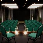 Cadeira Hoteleira Auditório Empilhável Linho Z33 Verde - Mpoz