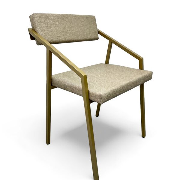 Cadeira Industrial Cozinha Bar Restaurante, Estofada Dourada