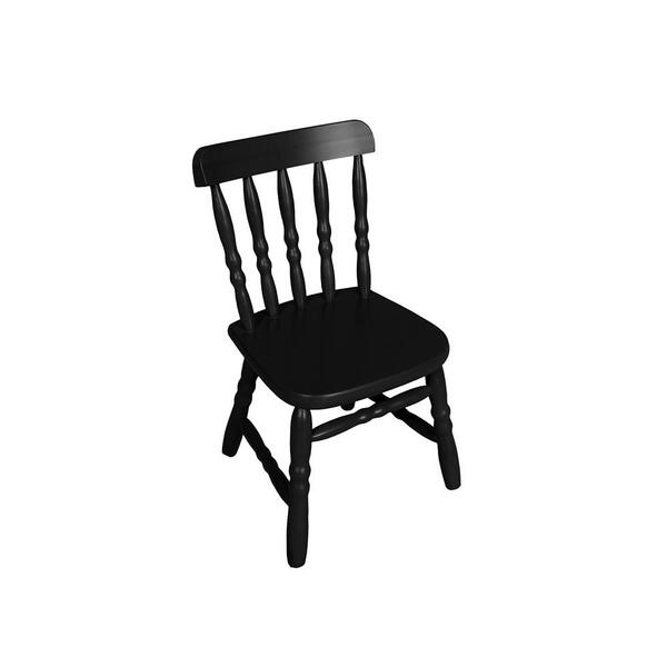 Cadeira Infantil Em Madeira Torneada - Laca Preta