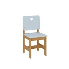 Cadeira Infantil Sofia Madeira Maciça E Mdf  Azul Com Mel