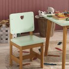 Cadeira Infantil Sofia Madeira Maciça E Mdf  Verde E Mel