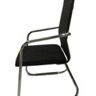 Cadeira Interlocutor E Escritório Tela Mesh Alta Metal Cromo